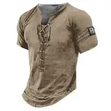 Herren Sport Tshirt v Ausschnitt Kurzarm Übergrößen Lässige Tshirt Gestreiftes Herren Shirt V Ausschnitt Tief Atmungsaktive Bunte Poloshirt Weiß Herren 41503-Braun L 41503