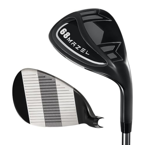 MAZEL Golf Lob Wedge 70 Grad 35 Zoll Rechtshänder, CNC gefräste Gesicht Sand Keil, Picthing Wedge (Single Black, 68 Degree,RH)