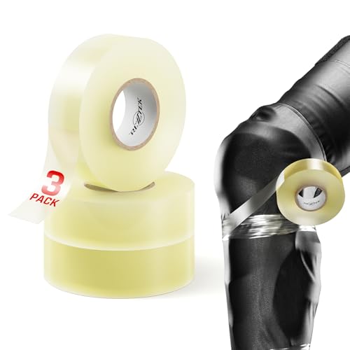 Rezztek Hockey Clear Schienbeinschoner-Tape 3er-Pack – Transparentes Hockey-Tape – Hockeysocken-Tape – Dehnbar und reißfest – Langlebig