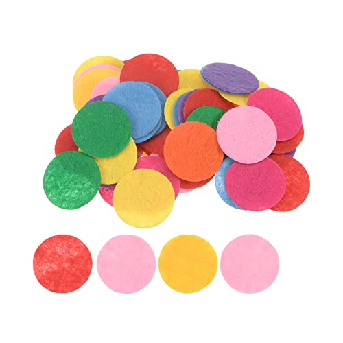 sourcing map 100Stk. Runde Filz Kreise 25mm 1" Handwerk Filz Pads Vliesstoff Filzkissen Gemischte Farbe