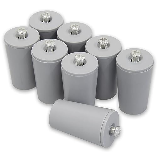 ECENCE Anschlagpuffer Stopper für Rollladen, 8er Set 40mm inkl. Schraube Grau, Endanschlag, Rollladen Schutz komplett