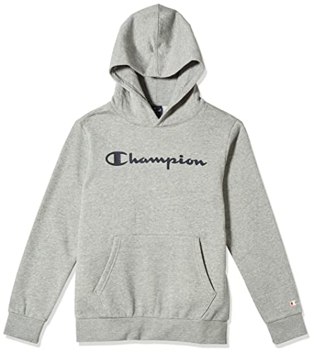 Champion Jungen Kapuzenpullover Legacy- Classic Logo, Helles Heather Grey, 13-14 Jahre