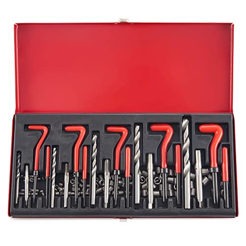 Orion Motor Tech 131-tlg Gewindereparatur Gewindereparatursatz Gewinde Reparatur Set Helicoil Set Gewindereparaturwerkzeuge Bohrer Sleeves M5 M6 M8 M10 M12 Einsätze Hülsen