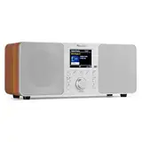 Audizio Genua DAB Radio mit Bluetooth – Stereo DAB Plus Radio mit Fernbedienung, 60 Speicherplätze, Auto Scan, Line-Out, USB, Ideal für Zuhause und Unterwegs, Einfache Bedienung - Silber