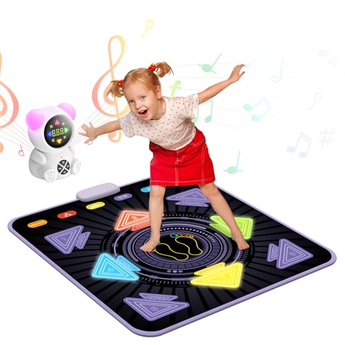 Acelufly Tanzmatte - Wiederaufladbares elektronisches Spiel für Kinder, leuchtende Tanzmatte mit Bluetooth-Musikplayer, Geschenk für Mädchen im Alter von 3, 4, 5, 6, 7, 8+ Jahren, Jungen