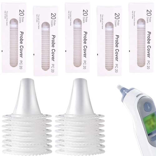 100 Stück Braun Fieberthermometer Schutzkappen,Braun Fieberthermometer Ohr,Ersatzschutzkappen,Braun Thermoscan Schutzkappe,Ohrthermometer Ersatzschutzkappen,Für Alle Braun Modelle Ohrthermometer