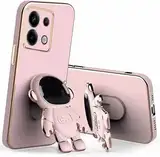 Miagon Kreativ Astronaut Ständer Hülle für Xiaomi Redmi Note 13 5G,Cute Mädchen Dünn Galvanisierte Schutzhülle Weiches Case Bumper mit Astronaut Halter Kickständer