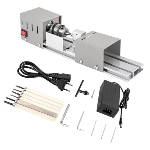 Mini Drehmaschine, 100W Metalldrehmaschine Poliermaschine, Mini-Beads Polierwerkzeug, Holz Perlen Polieren Drehbänke Lathe Werkzeug