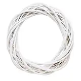 TüRkranz FrüHling,Türkranz Wandkranz, Frühlingskränze, Weidenkranz Dekor weiße künstliche Kränze, Weihnachten Rattanrebe Ring Blumenreifen Natürlicher Kranzrahmen 10cm Ornamente Handwerk Zubehör