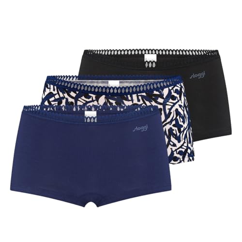 sloggi Damen GO Crush Short C3P, Blue - Dark Combination, M