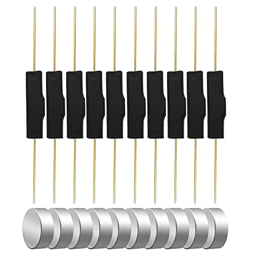 Gebildet 10pcs Reed-Schalter aus Kunststoff, Reed-Kontakt, Magnet in der Nähe – Schaltkreis unterbrechen, Magnet entfernt – Schaltkreis verbinden, magnetischer Induktionsschalter mit 10pcs magneten