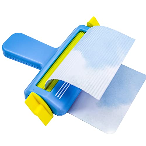 KRUCE Papier Crimper Papier Handwerk Werkzeuge, Cyan Papier Quilling Werkzeug Papier Welle Shaper Making Tool mit Knopf für DIY Kunst Handwerk Scrapbooking