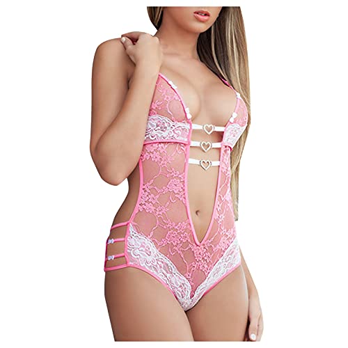 Damen Sexy Body Dessous Reizwäsche Bodysuit Vollbusige Unterwäsche Blumen Spitzen Teddy Body Nachtwäsche Erotische Reizwäsche Babydoll Freizeit Durchsichtige Unterwäsche Body Negligee