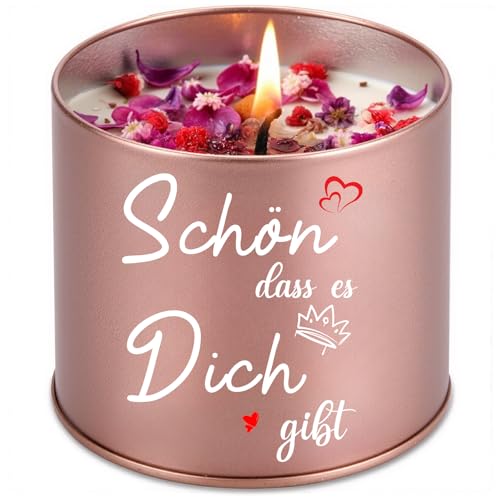 Geschenke für Frauen Freundin Mama - 9OZ Duftkerzen Mit Schön Dass Es Dich Gibt, Lustige Geschenke zum Geburtstags Muttertag Hochzeitstag Weihnachtstag