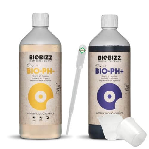 Weedness BioBizz pH+ Plus 250 ml + pH- Minus 250 ml Flüssig - ph-senker Heber Dünger Pflanzen Grow Anbau Indoor Down Granulat Tomaten Rasen Orchideen