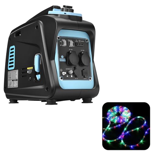 GENTRAX Inverter Stromerzeuger VERSA2000 2000W Max 1700W Reiner Sinus Stromgenerator Benzin Superleise Notstromaggregat mit USB und 230V Steckdosen praktisch klein und einfach zu handhaben für Camping