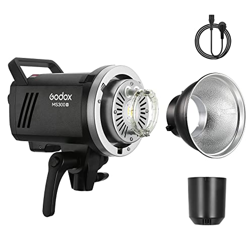 Godox MS300-V Kompakter 300W Studioblitz, Aufgerüstet Einstelllampe, 2.4G Wireless X System GN58 5600K Monolight mit Bowens Mount, 0,1-1,3 s Recyclingzeit