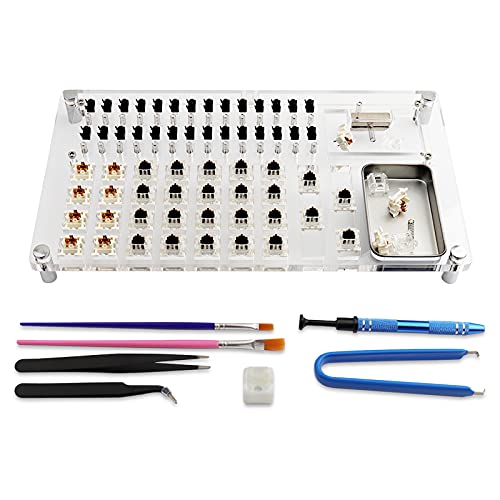 JakeTsai Lube Station Switch Tester Opener Platform Set für mechanische Tastaturschalter Tester Lubing Station Benutzerdefinierte Cherry Switches Lube Modding Station