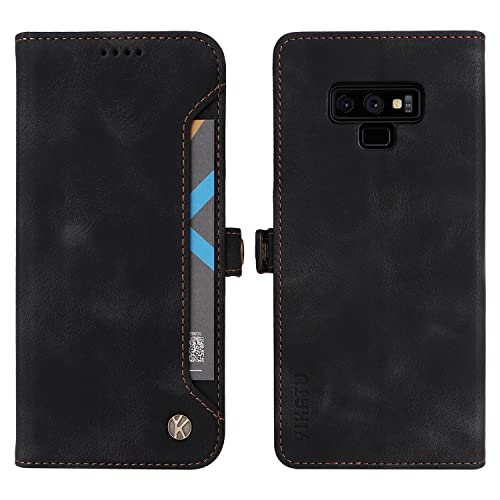 FEYYXI Handyhülle für Samsung Galaxy Note 9 Hülle Leder Schutzhülle Brieftasche mit Kartenfach Stoßfest Handyhülle Case für Galaxy Note9 - FEKT90143 Schwarz