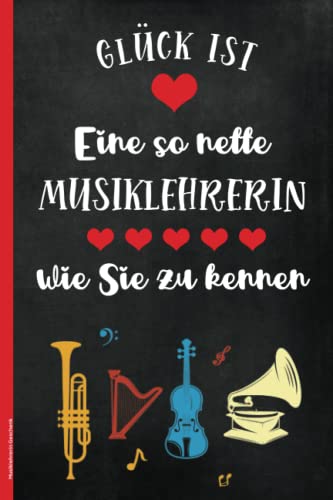 Musiklehrerin Geschenk: Liniertes Musiklehrerin Notizbuch A5 die schöne Geschenkidee für Musiklehrer zum Geburtstag für beste Musik Lehrerin die Musikpädagogin die in der Schule unterrichtet