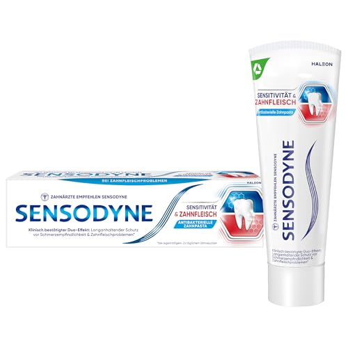 Sensodyne Sensitivität & Zahnfleisch Zahncreme, 75ml, Zahnpasta für verbesserte Zahnfleischgesundheit und Reduktion der Schmerzempfindlichkeit