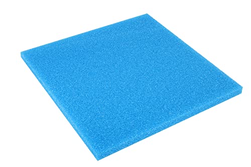 Wacredo Filterschaum zur Verwendung für Aquaristik und Teichfiltersysteme Filterschwamm Filtermatte (50 x 50 x 3cm - 10PPI (grob), blau)