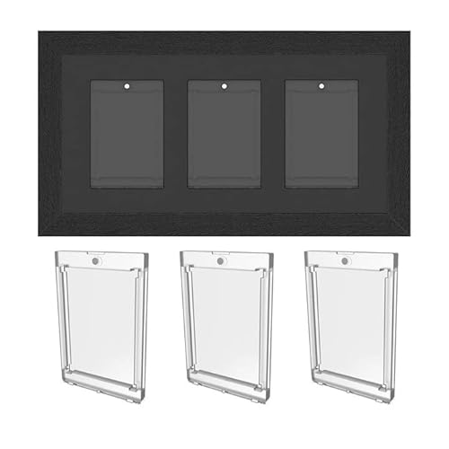 Magnetischer Kartenhalter, Sammelkarten-Display-Rahmen, 3 Standard-abgestufte Karten-Display-Rahmen, Wandhalterung, Baseball-Sammelkarten-Display-Aufbewahrungskoffer für Standard-Sammelkarten