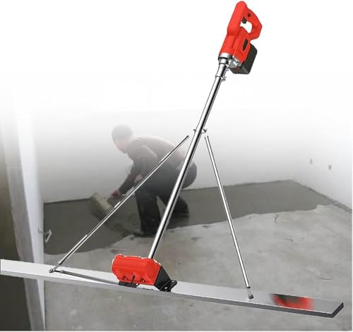 Beton Estrich Rüttelset mit 5ft Board, Batteriebetriebene Betonoberfläche Nivellierung Tamper Lineal, Elektrische Cordless Estrich Zement Finishing Vibrating Machine of(Color:1electric)