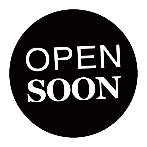 foliado® Open Soon Digitaldruck Aufkleber Neueröffnung Folie für Schaufenster, Tür, etc. Hinweis Folie | rund | Viele Motive zur Auswahl DAF-001 (65 x 65 cm)