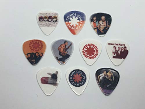 Red Hot Chili Peppers Gitarrenplektren (10 Plektren/10 verschiedene Designs)