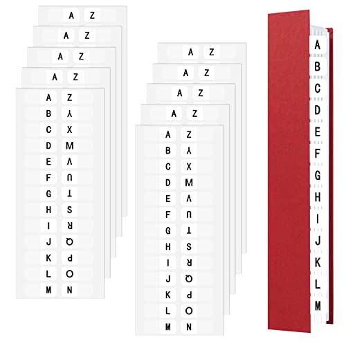 260 Stück Index Tabs Selbstklebende Register A-Z Alphabetische Registerregister, Transparente Register Tabs Aufkleber für Ordner Notebook Datei