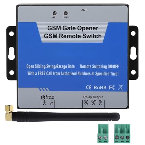 DEWIN Gsm Modul Schalter, GSM Opener Garagentor Tür Tor Opener Remote Aus Schalter Gratis Anruf SMS