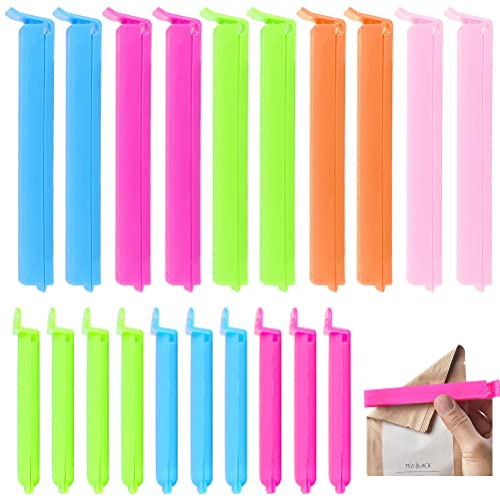 Yoosso 20 Stück Verschlussclips, 10cm/7cm Tütenclips Bunt Lebensmittel Clips Verschlussklammern Küche Dichtungsclip Clips Für Tüten Lebensmittel