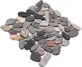 Mosaik Fliese Flußkiesel Steinkiesel Kiesel geschnitten für BODEN WAND BAD WC DUSCHE KÜCHE FLIESENSPIEGEL THEKENVERKLEIDUNG BADEWANNENVERKLEIDUNG Mosaikmatte Mosaikplatte
