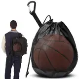 Mumjooyi Ballnetz Ballsack 1 Ball Balltasche Basketball Tasche Basketball Bag Ball Netztasche Tragbare Faltbar mit Kordelzug für Fußball Tennis Kinder Erwachsene