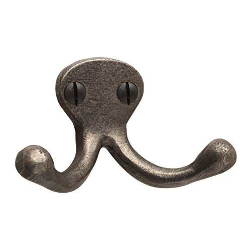 Metafranc Vintage-Haken - Eisen-Antik-Look - Hochwertige Verarbeitung - Formschön und dekorativ - Inkl. Montagematerial / Garderobenhaken / Handtuchhaken / Doppelhaken / 213771