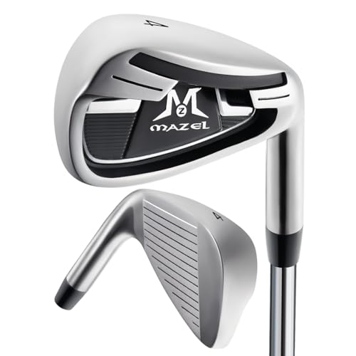 MAZEL WM-X2 Golf Eisen Single1,2,3,4,5,6,7,8,9, P, A,S, Edelstahl Golf Club Eisen für Männer Rechtshänder (Silver Individual,RH, #4 Iron)