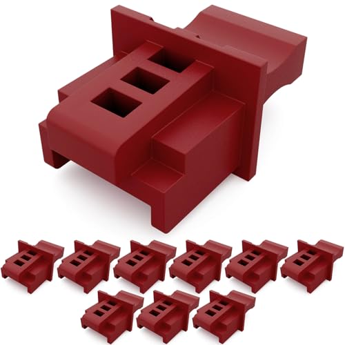 hb-digital 10 Stück RJ45 Staubschutz Kappen LAN Netzwerk Buchsen Schutz Stopfen gegen Staub Schmutz Blindstopfen für Patchpanel Switch Router Netzwerkdose Abdeckung für Ethernet Anschluss – Rot