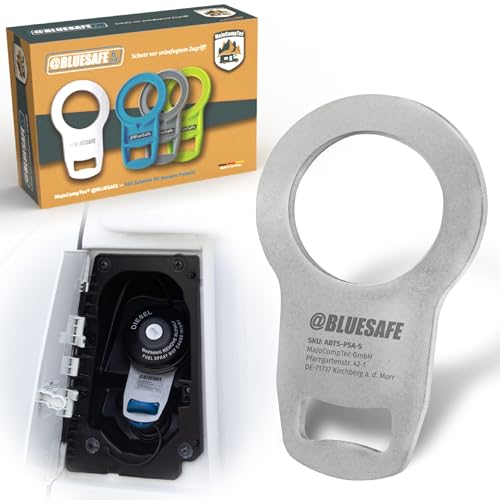 MaJoCompTec® Tankdeckel Sicherung I Tanksicherung für AdBlue Tankverschluss Deckel I Zubehör Kastenwagen Wohnmobil (für Citroen Jumper, Edelstahl)