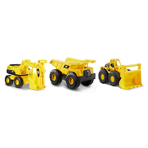 CatToysOfficial 82360 Caterpillar by Funrise 82284 Caterpillar CAT Mini-Crew Kipplaster, Radlader & Bagger Baufahrzeug, Gelb Schwarz