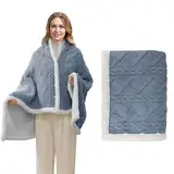 SLTAXAR Winter Warme Poncho Damen Poncho Übergroße Capes Cardigan Wrap Reversible Schal Warme Strick Cape Wrap Poncho Open Front Cape Wickelbezug Umhang mit Knöpfen für Bett Sofa Büro Schulterwärmer