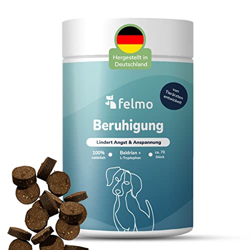 FELMO Beruhigungs-Snacks für Hunde, Leckerlis zur Beruhigung bei Stress und gegen Anspannung - Mit Baldrian für die Entspannung und Ausgeglichenheit deines Dog, ohne GewöhnungseffektIhre