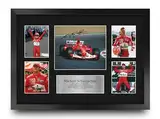 HWC Trading FR A3 Michael Schumacher Geschenke Gedrucktes Signiertes Autogramm Präsenationsdisplay für Formel 1 und Motorrennen Fans - A3 Gerahmt