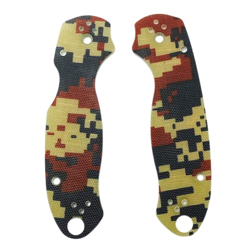 Aibote 1 Paar G10 Griffwaage, entworfen für Spyderco para Military 3 C223 Glasfasergriffe, Patch, DIY-Werkzeugmaterial (Camouflage)