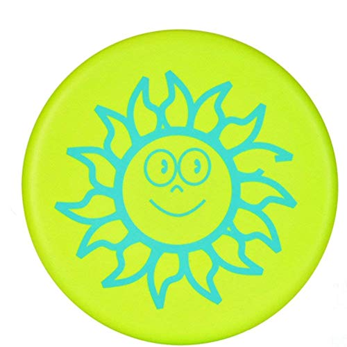 BangShou Frisbeescheibe für Kinder Softe Wurfscheibe Weiches Frisbeescheibe Verdickte mit Cartoon Muster für Kinder Sport (Grüne Sonne)