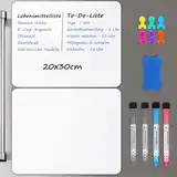 A4 Whiteboard Folie Magnetisch, 2 Stück Magnettafel Kühlschrank, Flexibler Magnetfolie Weiß für Familie Menü Wochenplaner, Einkaufsliste, Kinder Graffiti abwischbar White Board 4 Markers 1 Radierer