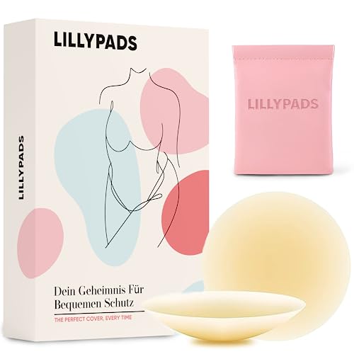 Lillypads Premium Nippelpads Selbstklebende Nipple Cover für Frauen - Wiederverwendbar und Waschbar - Nipple Pads für den Sommer - 8cm - Nude - Für Tiefen Rückenausschnitt - Klebe BH