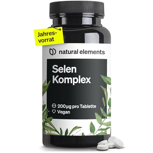 Selen Komplex – 365 Tabletten mit je 200µg – Komplex aus Natriumselenit und Selenmethionin – vegan, hochdosiert, ohne unnötige Zusätze – in Deutschland produziert & laborgeprüft