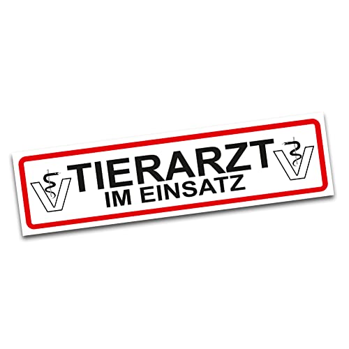 Finest Folia Aufkleber Veterinär Tierarzt im Einsatz Dienst für Auto Bus Transporter Praxis Veterinäramt Tiermedizin Sticker Vet Symbol R025 (Design 5)