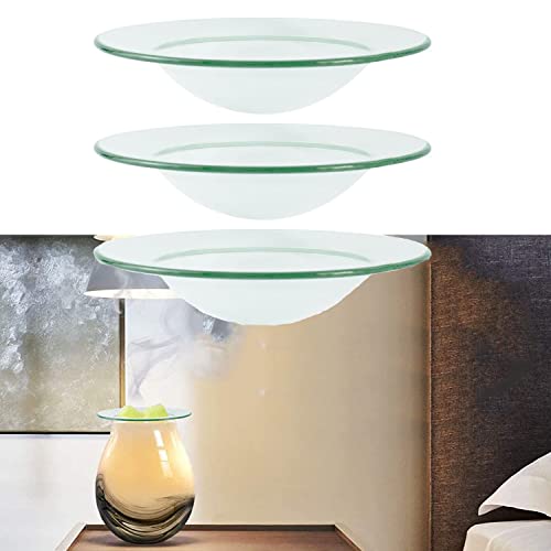 Dancepandas Ersatzschale für Duftlampe Glas 3 Stück 12CM Duftlampe Ersatzglas Wachsschmelze aus Glas Ersatz Ölwärmer Ersatzschälchen Platte für Ölbrenner Diversen Duftöle